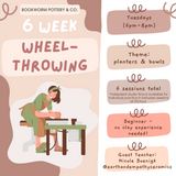 6-Week BEGINNER Pottery Wheel Series (TUESDAYS, 10/28-12/2)
