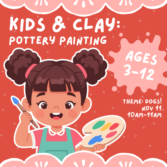 Kids & Clay: Paint Your Own Puppy! (TUESDAY, 11/11) **THE COZY BOOKWYRM**