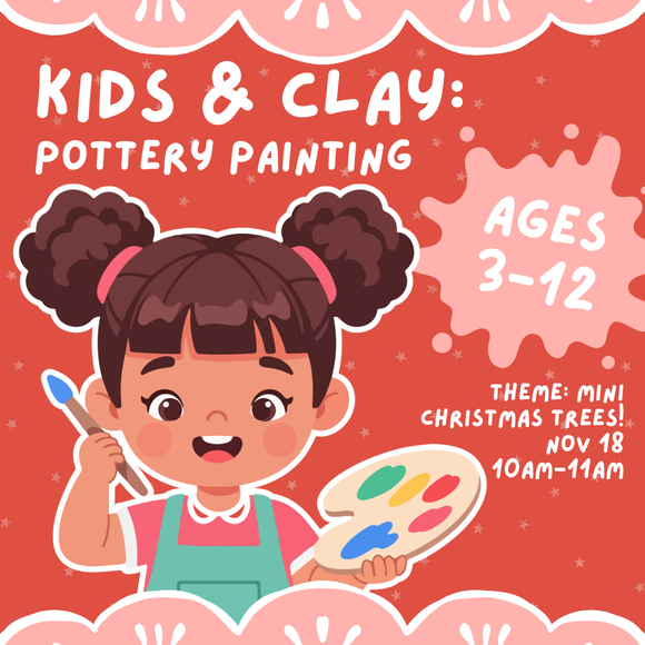Kids & Clay: Paint Your Own Christmas Tree! (TUESDAY, 11/18) **THE COZY BOOKWYRM**