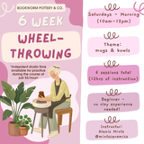 6-Week BEGINNER Pottery Wheel Series (SATURDAYS, 7/11-8/15)