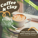 Coffee & Clay Pottery Wheel Class (SATURDAY, 3/28) **THE COZY BOOKWYRM**