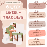 6-Week BEGINNER Pottery Wheel Series (TUESDAYS, 7/14-8/18)